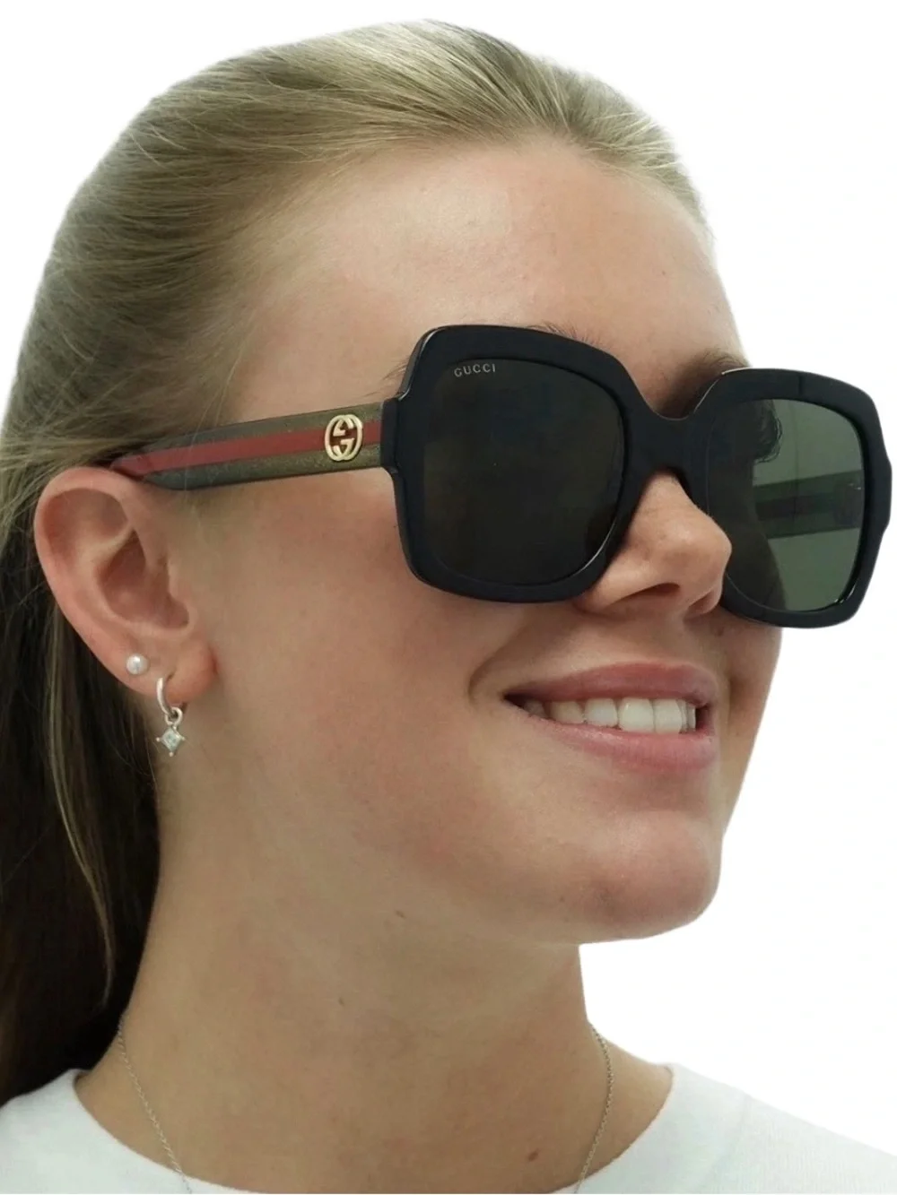 Gucci Sunglasses GG0036SN Brown Lenses Green Red Interlocking G’s Frames NWOT - Picture 7 of 10